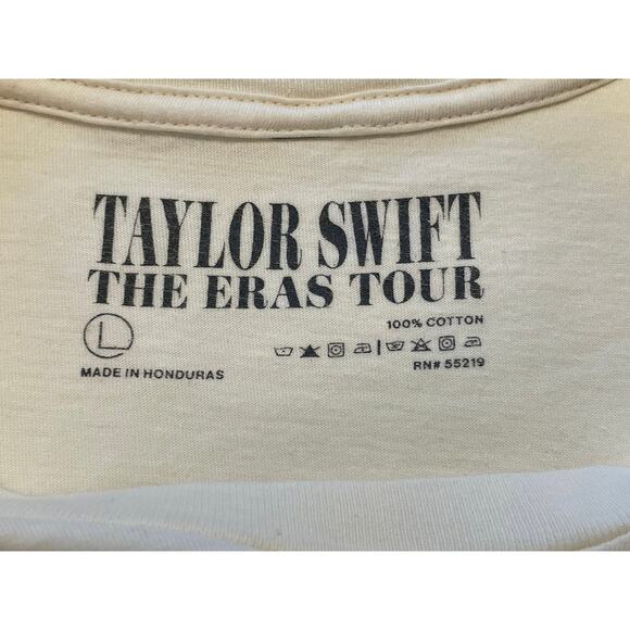 Taylor Swift The Eras Tour T-Shirt Cream Large SS Crew Fan Merch Graphic Music - Picture 4 of 4